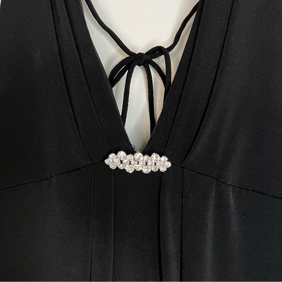 CACHE black plunge stretch banded bubble Cocktail style dress, size 4 - Picture 8 of 14